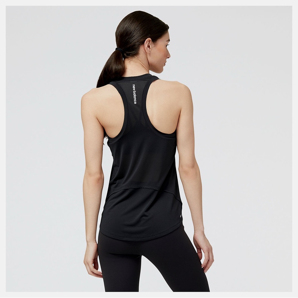 New Balance Black Fitted Racerback Athletic Running Tank Top Activewear Yoga Gym